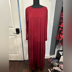 Red Dress with Scarf